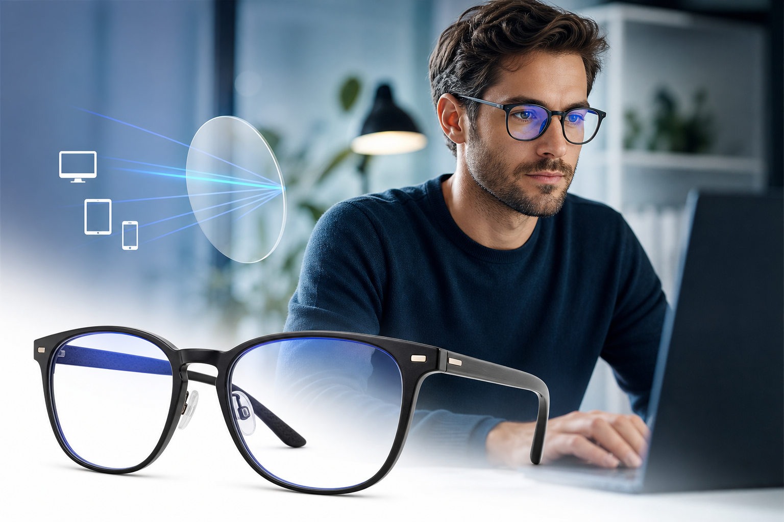 Blue Light Blocking Lenses for Office Workers and Screen Users UK - Specsmart blog image