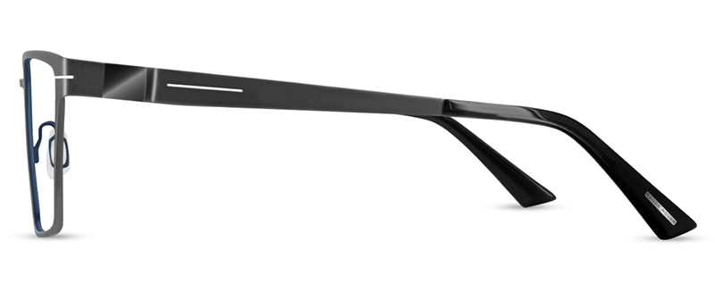 Range Rover RR3051M eyeglasses in Matt Dark Gun with Matt Blue Interior Temples — side view