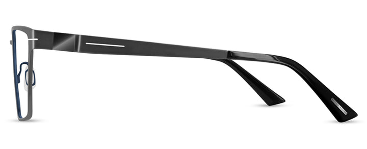 Range Rover RR3051M eyeglasses in Matt Dark Gun with Matt Blue Interior Temples — side view