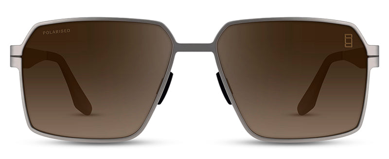 Range Rover RRS122 Rectangle sunglasses in Matt Silver