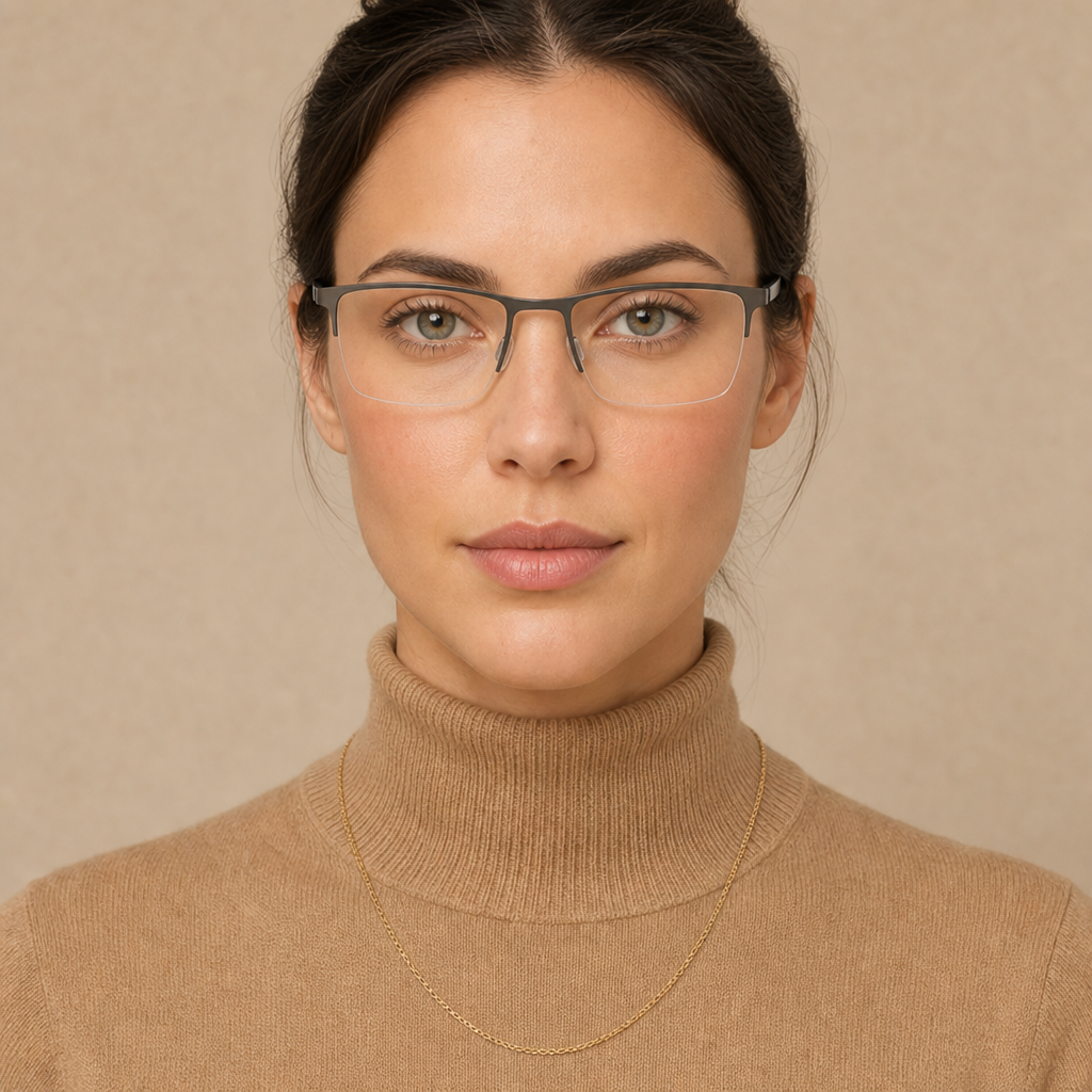 Range Rover RR3025M eyeglasses on female model — editorial lifestyle