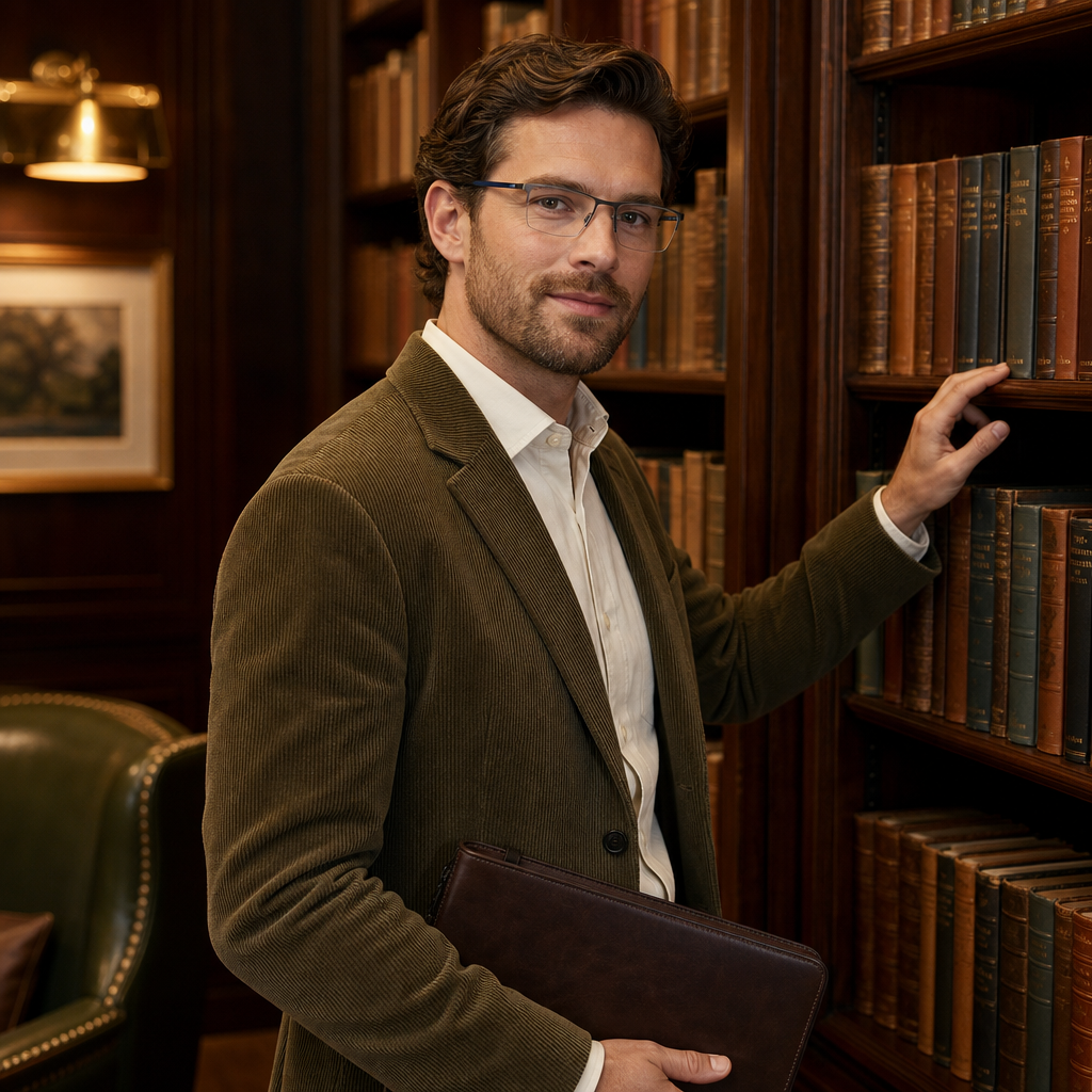Range Rover RR3025M eyeglasses on male model — editorial lifestyle