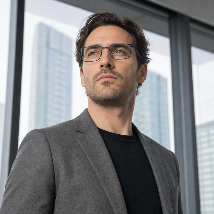 Range Rover RR3026M eyeglasses on male model — editorial lifestyle