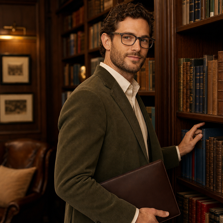 Range Rover RR3036A eyeglasses on male model — editorial lifestyle