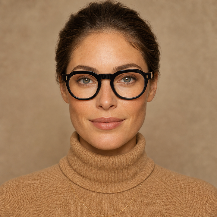 Range Rover RR3045A eyeglasses on female model — editorial lifestyle