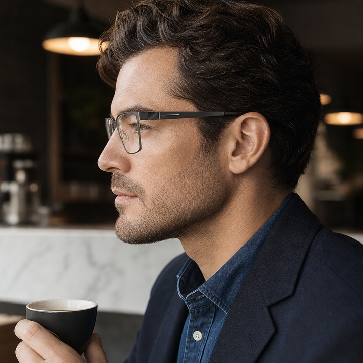 Range Rover RR3051M eyeglasses on male model — editorial lifestyle