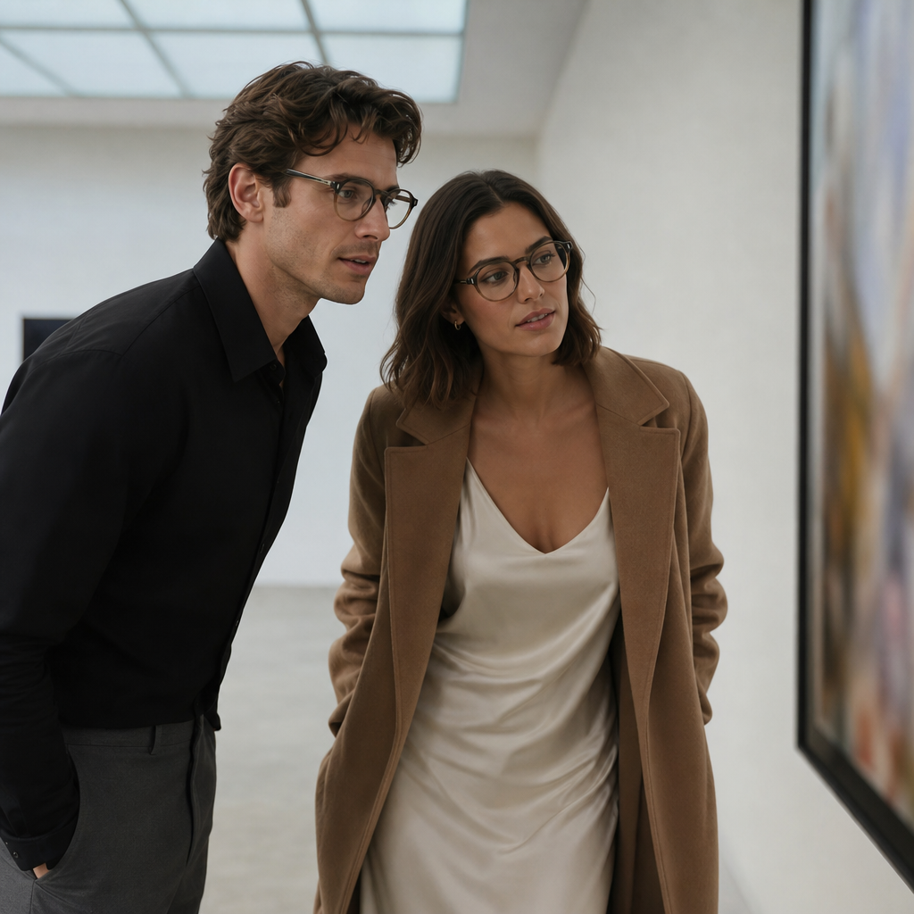 Range Rover RR3057A eyeglasses on couple model — editorial lifestyle