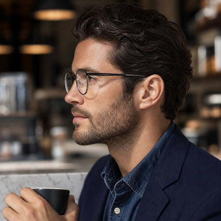 Range Rover RR3060M eyeglasses on male model — editorial lifestyle