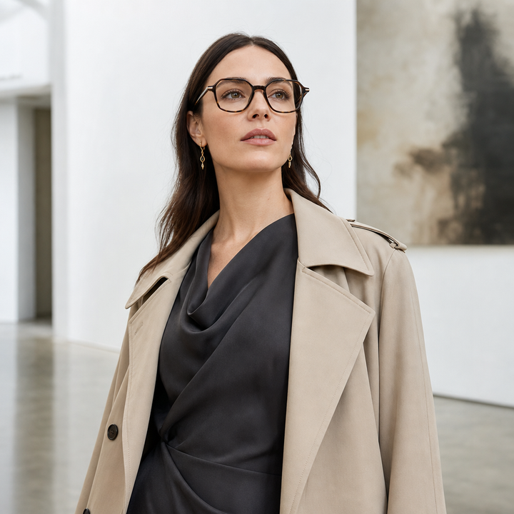 Range Rover RR3062A eyeglasses on female model — editorial lifestyle