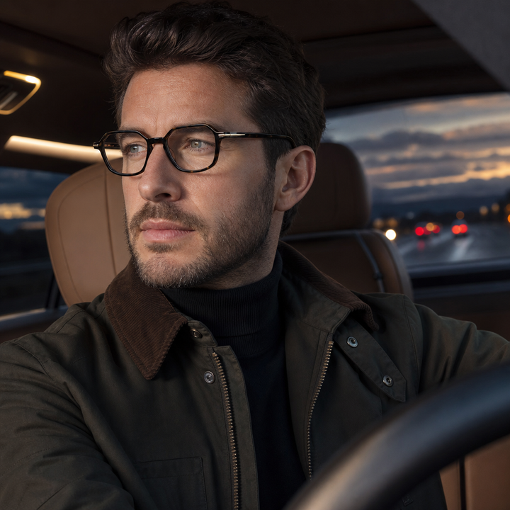 Range Rover RR3062A eyeglasses on male model — editorial lifestyle