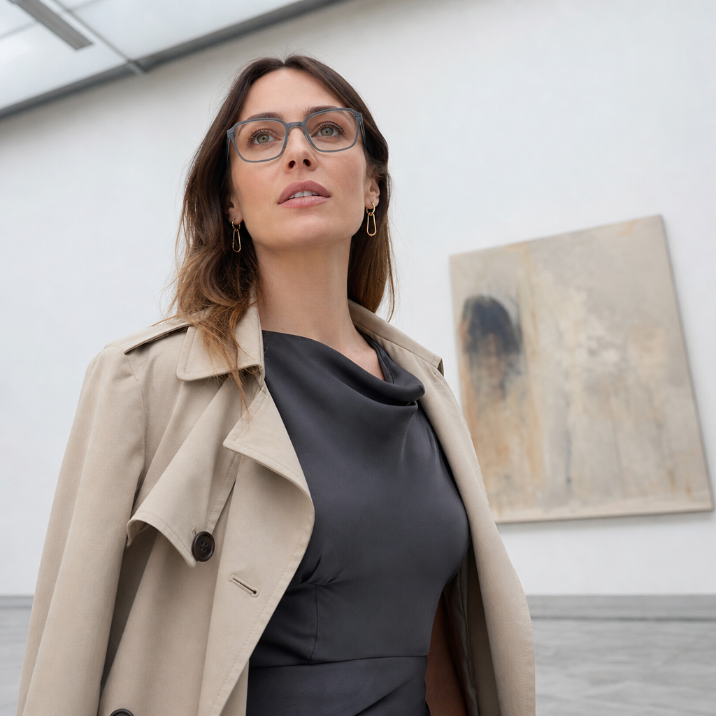 Range Rover RR3065M eyeglasses on female model — editorial lifestyle
