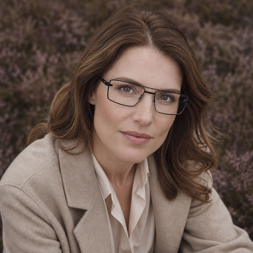 Range Rover RR3066M eyeglasses on female model — editorial lifestyle