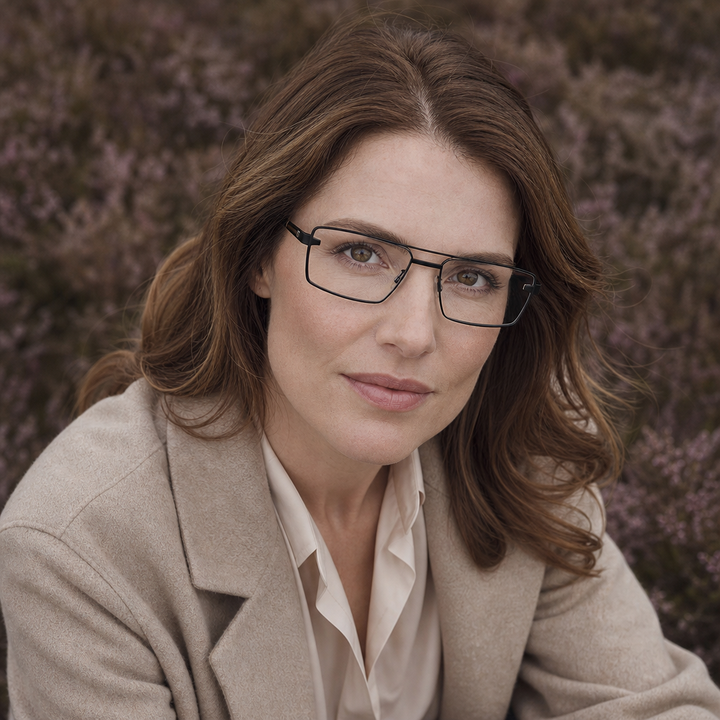 Range Rover RR3066M eyeglasses on female model — editorial lifestyle