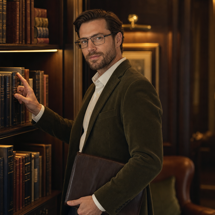 Range Rover RR3066M eyeglasses on male model — editorial lifestyle