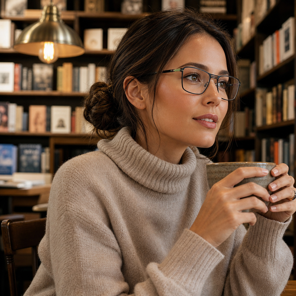 Range Rover RR3067M eyeglasses on female model — editorial lifestyle