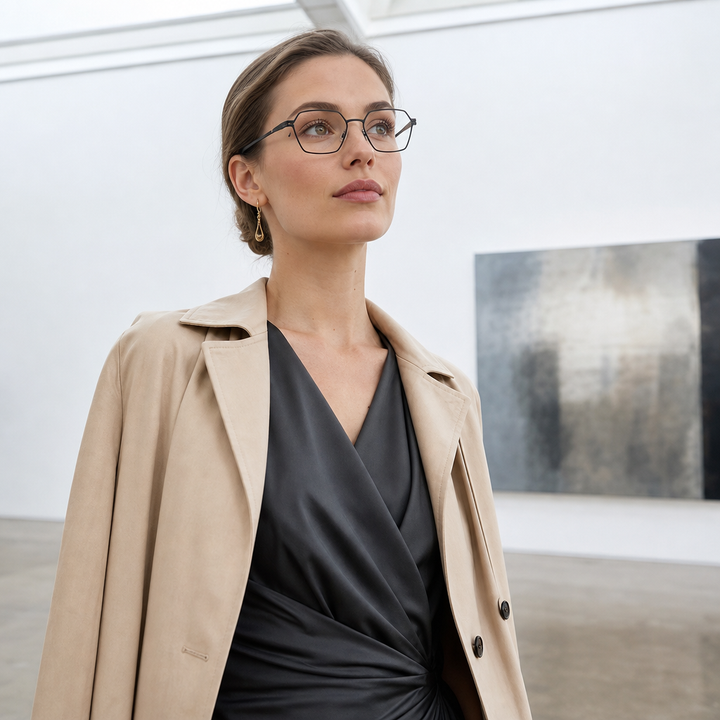 Range Rover RR3074M eyeglasses on female model — editorial lifestyle