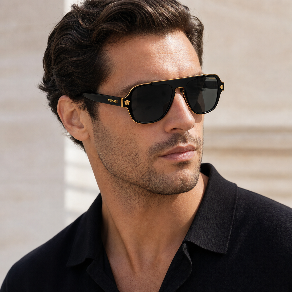 Versace 0VE2199 sunglasses on male model - 3/4 profile